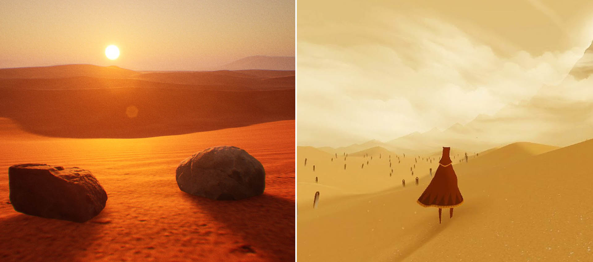 A "Journey" inspired game where you play as a rock launches on STEAM today, yes really